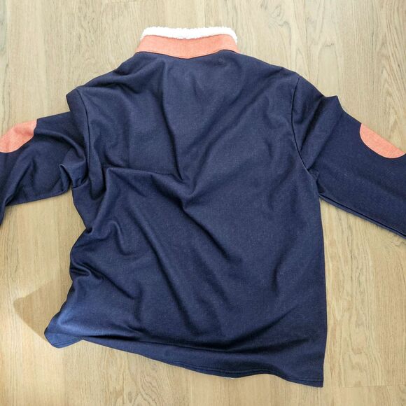 Gray-Black Pullover 1/2 Zip Shirt Jacket Wooly Collar Mens XL Sweatshirt NWOT - Picture 7 of 7